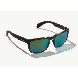 Bajio Swash Sunglasses Polarized in Dark Tortoise Gloss with Green Glass